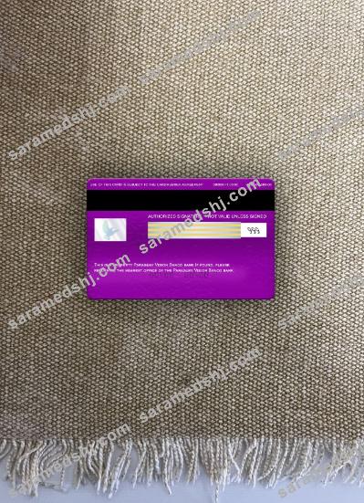 Paraguay Vision Banco bank visa classic card photolook back